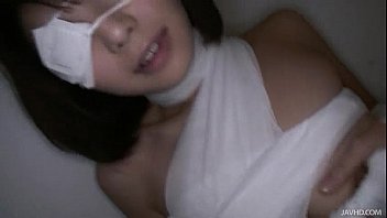 Big titty Azumi Harusaki is banged up like a mummy and her furry pussy is plunde