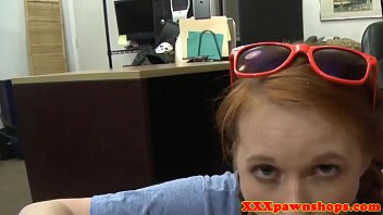 ginger-haired pawnshop chick cockblowing before romp